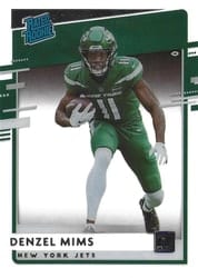 2020 Panini Chronicles Clearly Donruss Rated Rookies Denzel Mims #RR-DM card