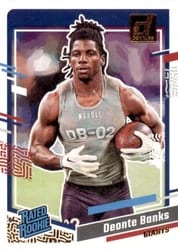 2023 Donruss Rated Rookie Portrait Deonte Banks #50 card