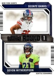 2023 Panini Contenders Round Numbers Deonte Banks/Devon Witherspoon #5 card