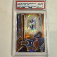 2022-23 Bowman University Chrome Prime Chrome Signatures Dereck Lively II #PCS-DL card