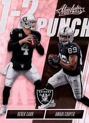 2018 Panini Absolute 1-2 Punch Derek Carr / Amari Cooper #OTP-DM card