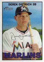 2016 Topps Heritage Base Set Derek Dietrich #124 card