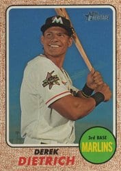 2017 Topps Heritage Base Set Derek Dietrich #532 card