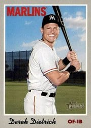 2019 Topps Heritage Base Set Derek Dietrich #116 card