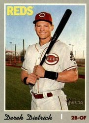 2019 Topps Heritage Base Set Derek Dietrich #644 card