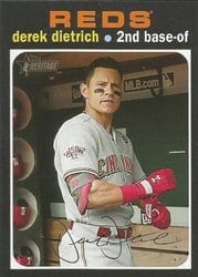 2020 Topps Heritage Base Set Derek Dietrich #6 card