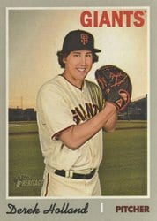 2019 Topps Heritage Base Set Derek Holland #509 card