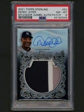 2021 Topps Sterling Splendor Jumbo Patch Autograph Derek Jeter #SSJPA-DJ card