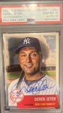 Derek Jeter 2022 Topps Chrome Platinum Anniversary Autographs card