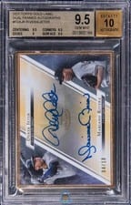 Derek Jeter / Mariano Rivera 2021 Topps Gold Label Framed Dual Autographs card