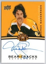 2023-24 Upper Deck Boston Bruins Centennial Bear Tracks Autographs Derek Sanderson #BT-SA card