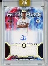 2025-26 Topps 3 Fresh Force Relic Autos Derik Queen #FFR-DQ card
