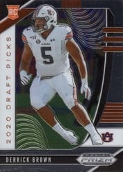 2020 Panini Prizm Draft Picks Base Set Derrick Brown #155 card