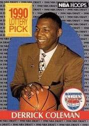 1990-91 Hoops Base Set Derrick Coleman #390 card