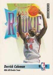 1991-92 SkyBox Base Set Derrick Coleman #318 card