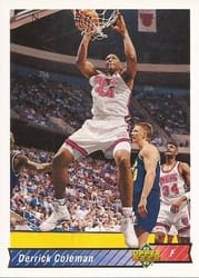 1992-93 Upper Deck Base Set Derrick Coleman #124 card