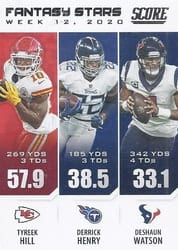 2021 Score Fantasy Stars Derrick Henry / Deshaun Watson / Tyreek Hill #FS13 card