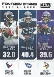 2021 Score Fantasy Stars Deshaun Watson / Derrick Henry / Justin Jefferson #FS6 card