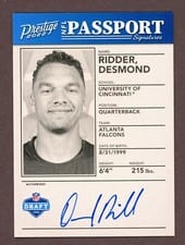 2022 Panini Prestige NFL Passport Signatures Desmond Ridder #NPS-DR card