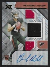 2022 Panini XR Rookie Triple Swatch Autographs Desmond Ridder #204 card
