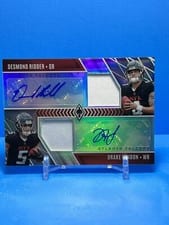 2022 Panini Phoenix Dual Patch Autographs Desmond Ridder / Drake London #DPA-DD card