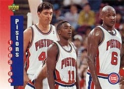 1993-94 Upper Deck Base Set Detroit Pistons #217 card