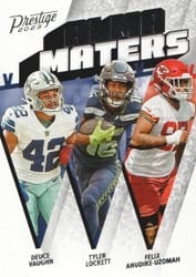 2023 Panini Prestige Alma Maters Deuce Vaughn/Felix Anudike-Uzomah/Tyler Lockett #13 card