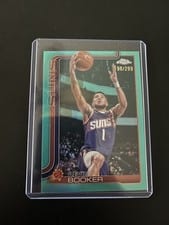 2025 Topps Chrome Devin Booker Yellow Basketball Refractor #195 card