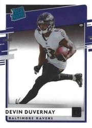 2020 Panini Chronicles Clearly Donruss Rated Rookies Devin Duvernay #RR-DD card