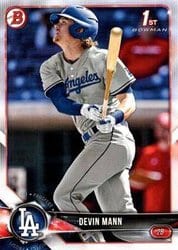 2018 Bowman Draft Base Set Devin Mann #BD-15 card