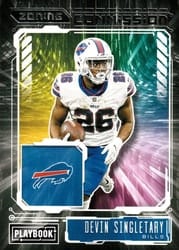 2021 Panini Playbook Zoning Commission Devin Singletary #ZC-DSI card