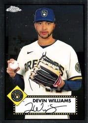 2021 Topps Chrome Platinum Anniversary Base Set Devin Williams #287 card