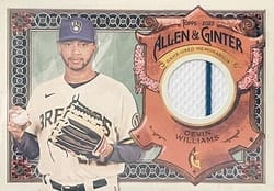 2022 Topps Allen & Ginter Relics (Pattern A) Devin Williams #AGRA-DW card