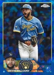 2023 Topps Chrome Update Sapphire Edition Base Set Devin Williams #USCS91 card