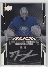 2023-24 SPx UD Black Lustrous Rookie Signatures Devon Levi #LRA-DL card