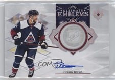 2023-24 Upper Deck Ultimate Collection Ultimate Emblems Autograph Devon Toews #UE-DT card