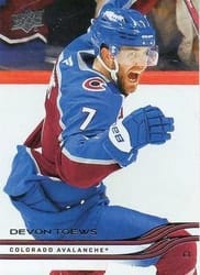 2025-26 Upper Deck Base Set Devon Toews #38 card