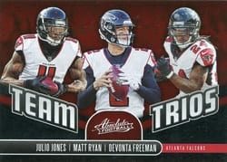 2019 Panini Absolute Team Trios Devonta Freeman / Julio Jones / Matt Ryan #TT-AF card
