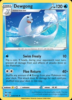 2022 Lost Origin Dewgong #34 card