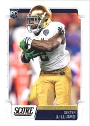 2019 Score Base Set Dexter Williams #342 card