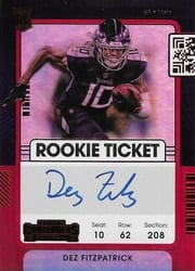 2021 Panini Contenders Base Set Dez Fitzpatrick #130 card