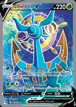 2020 Sword & Shield Dhelmise V #187 card
