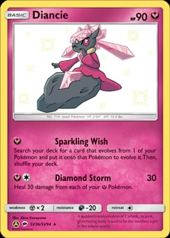 Hidden Fates Shiny Vault Diancie #SV36 card