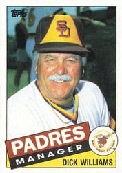 1985 Topps Base Set Dick Williams #66 card