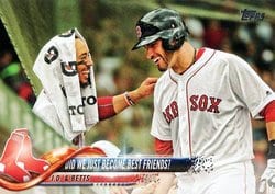 2018 Topps Update Base Set Did We Just Become Best Friends? (Mookie Betts / J.D. Martinez) #US69 card