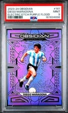 2023 Panini Obsidian Diego Maradona Purple Flood Electric Etch #141 card