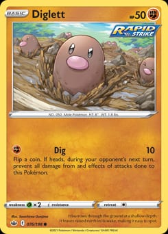 Chilling Reign Diglett #76 card