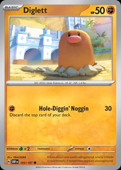 Obsidian Flames Diglett #103 card