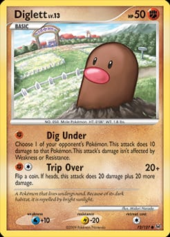 Platinum Diglett #72 card