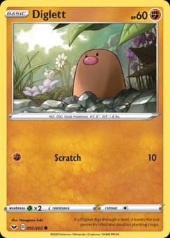 Sword & Shield Diglett #92 card